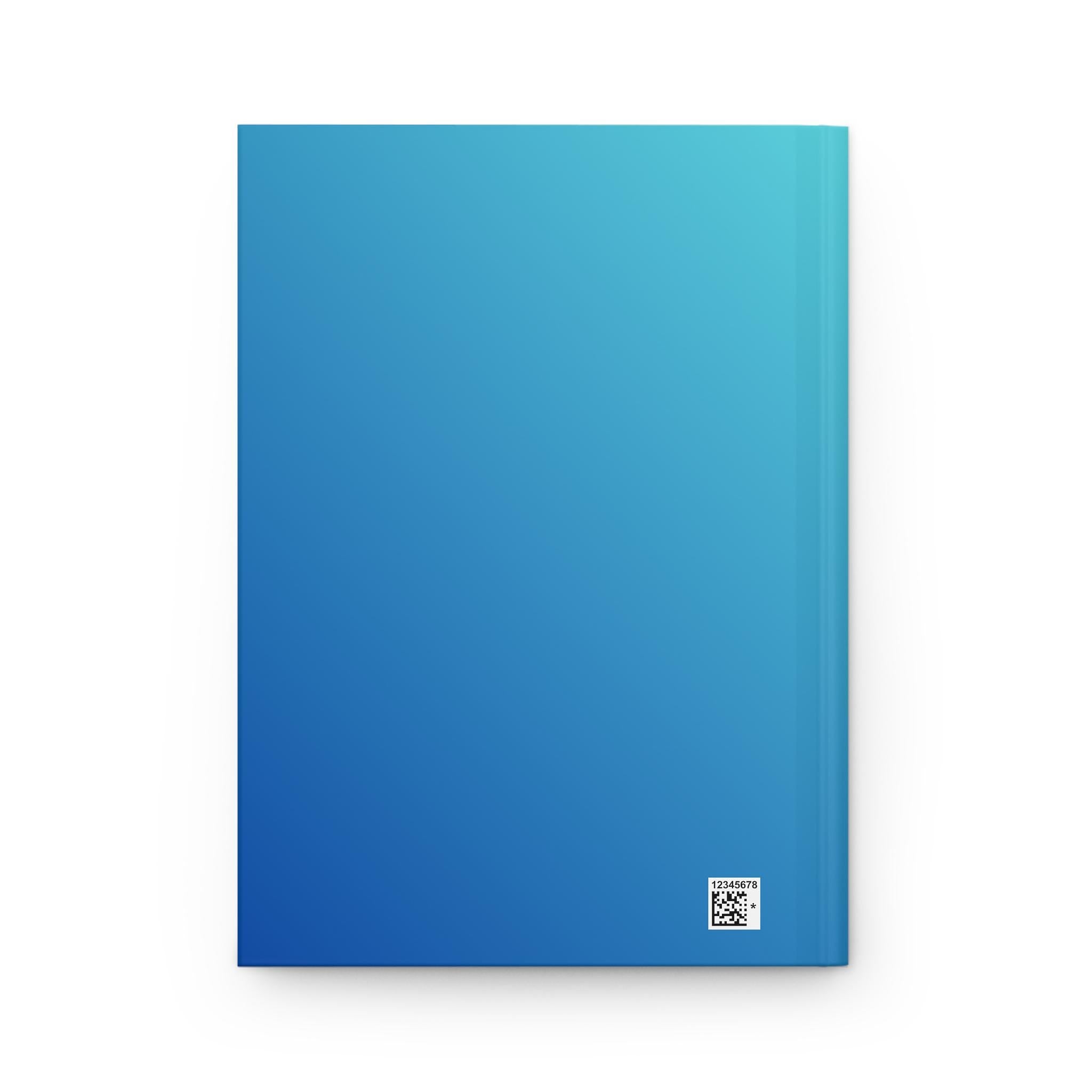 Daily Journal Hardcover Notebook, Motivational Writing, Gift for Students, Creative Reflection, Blue Gradient Design