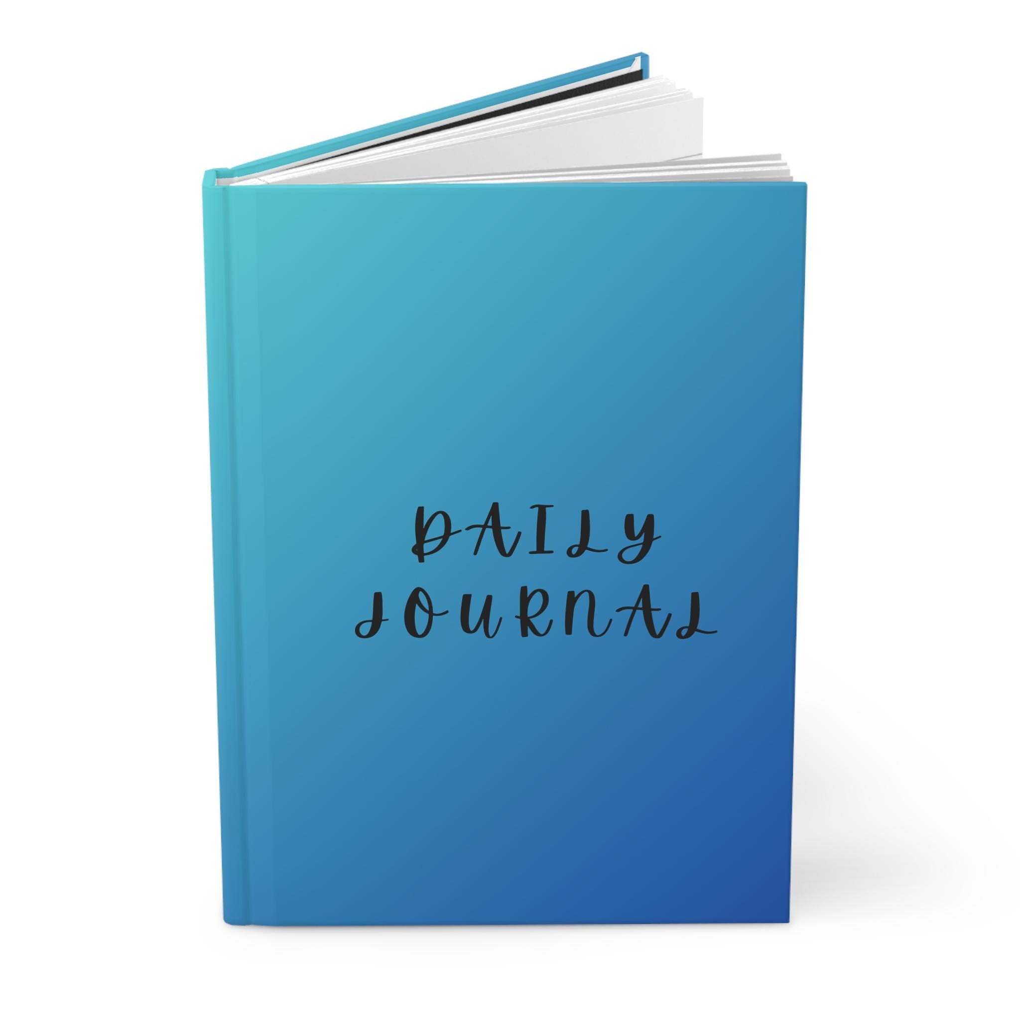 Daily Journal Hardcover Notebook, Motivational Writing, Gift for Students, Creative Reflection, Blue Gradient Design