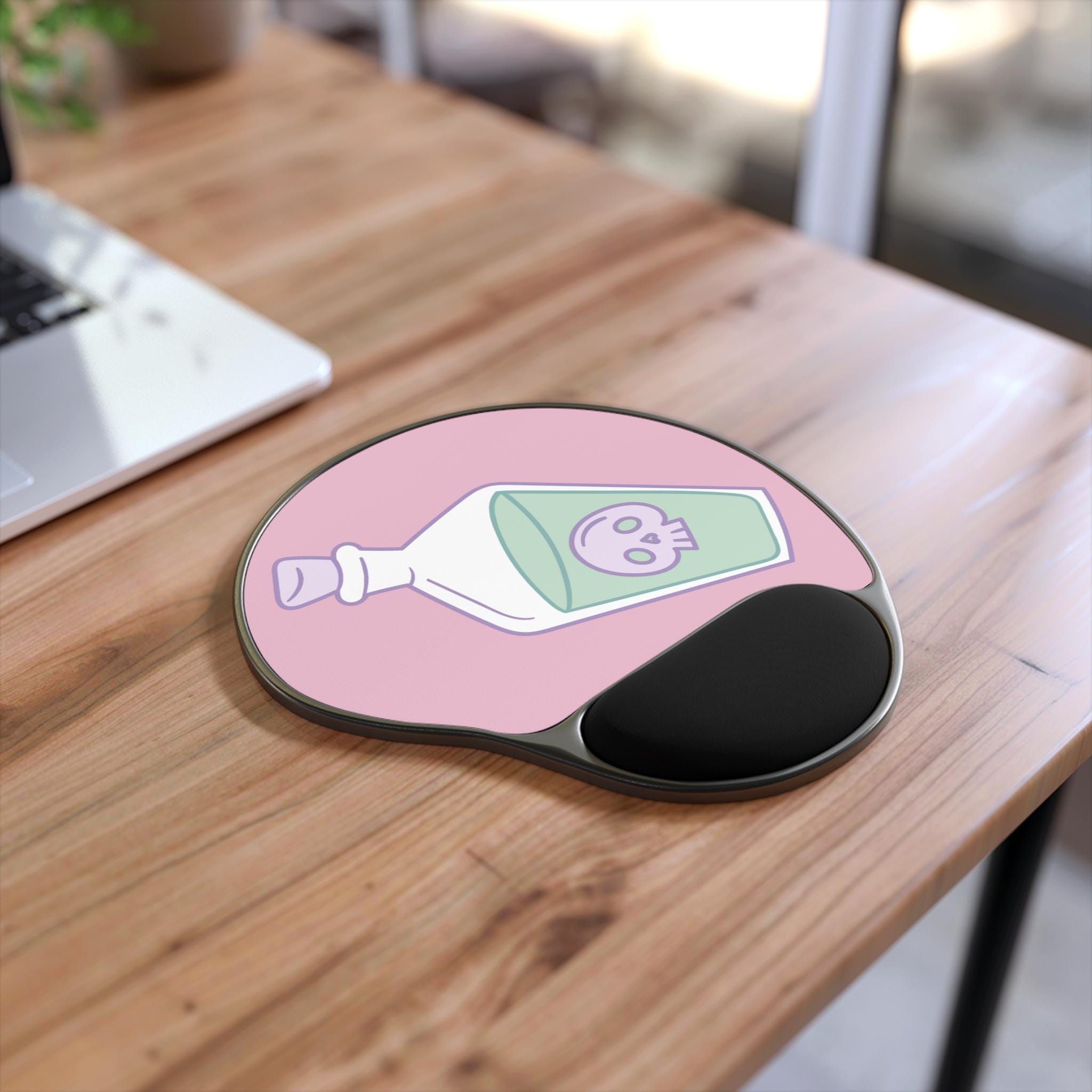 Gothic Mouse Pad with Wrist Rest - Spooky Desktop Accessory, Office Gift, Gamer Decor, Halloween Vibes, Skull Design