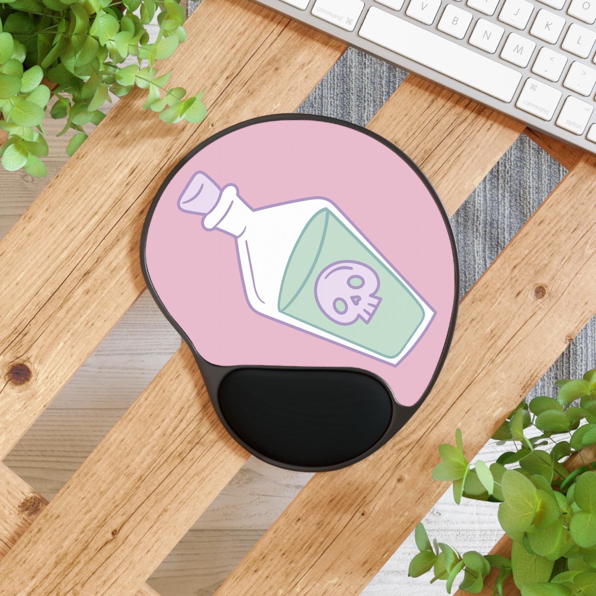 Gothic Mouse Pad with Wrist Rest - Spooky Desktop Accessory, Office Gift, Gamer Decor, Halloween Vibes, Skull Design