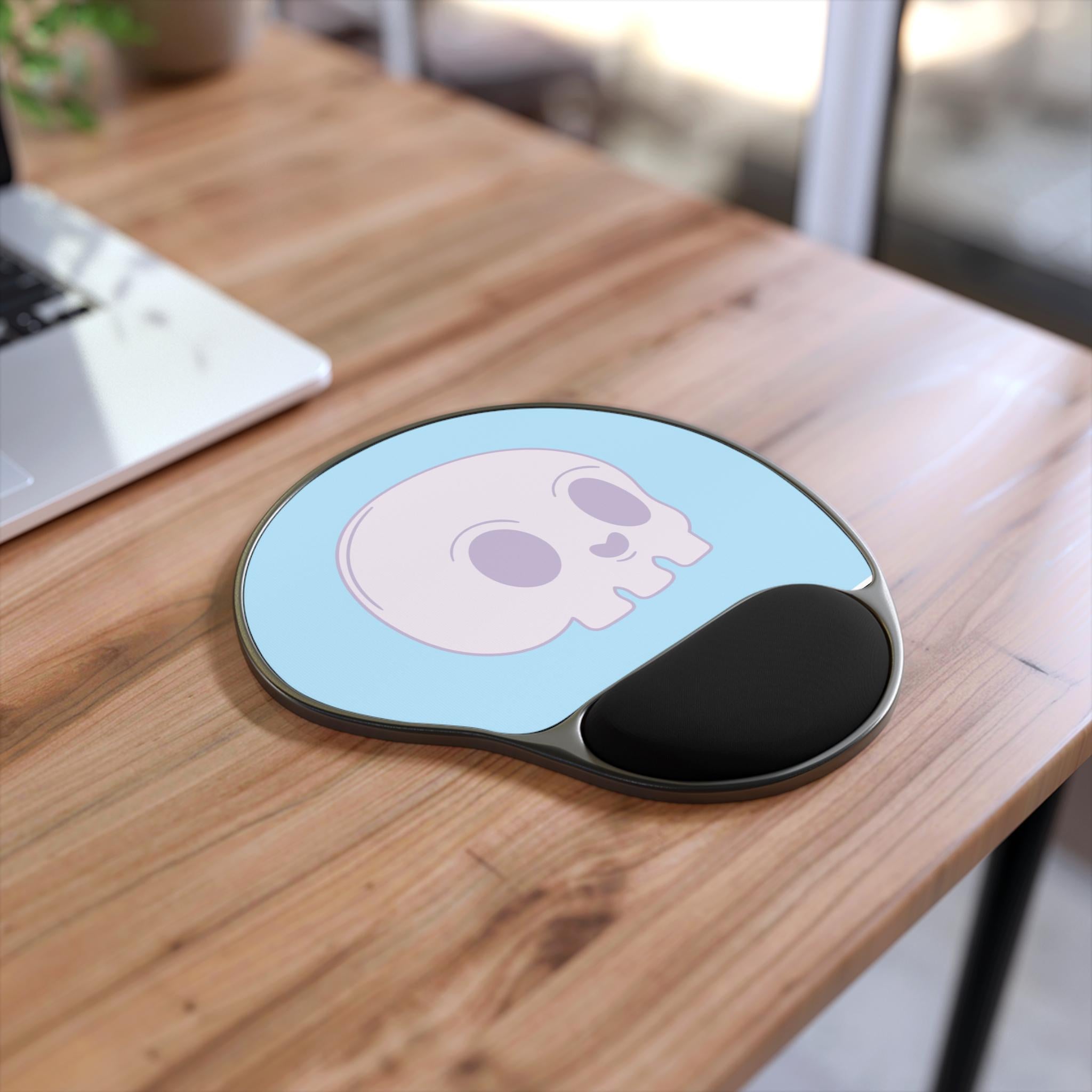 Cute Skull Mouse Pad with Wrist Rest, Gamer Gift, Office Decor, Desk Accessories, Cute Office Supplies