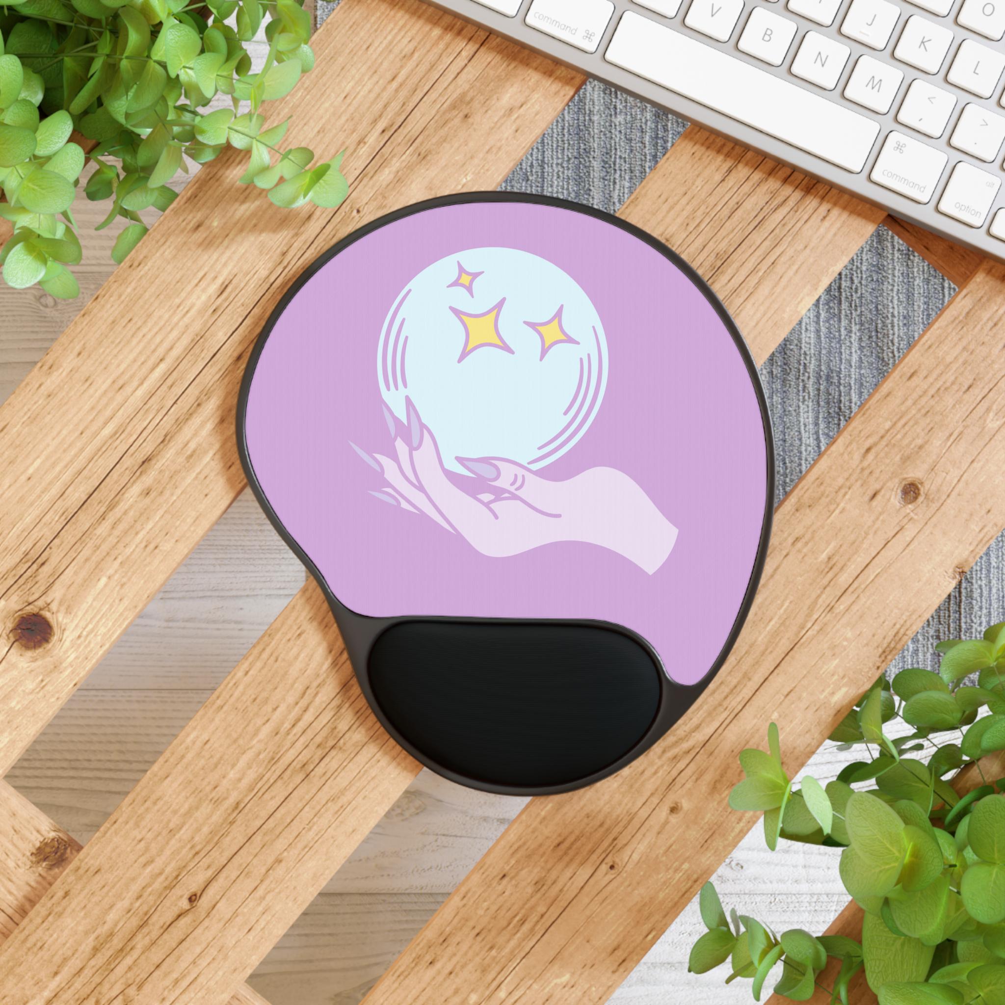 Mystical Mouse Pad with Wrist Rest, Desk Accessories, Gamer Gift, Office Decor, Astrology Theme, Computer Accessories