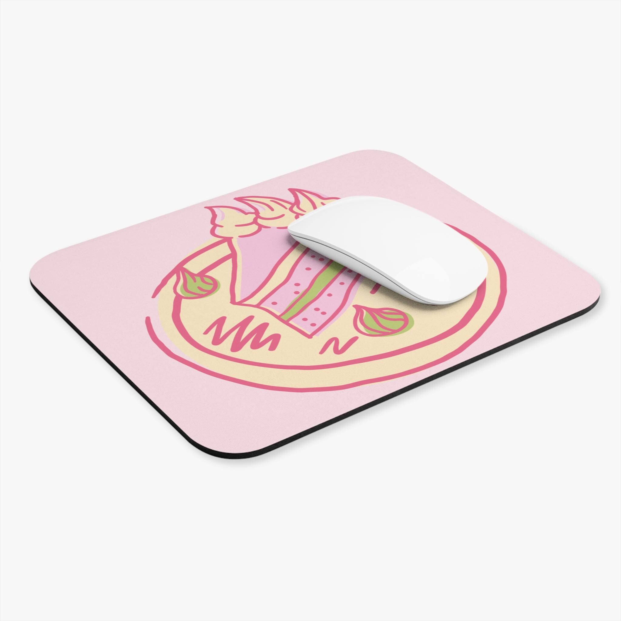 Cute Cake Mouse Pad, Sweet Treat Office Decor, Pink Desk Accessory, Gift for Baker, Birthday Present, Pastel Mousepad