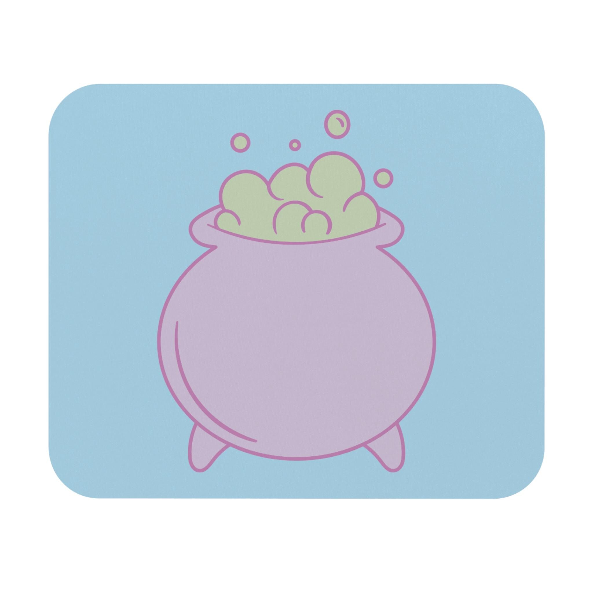 Whimsical Cauldron Mouse Pad, Cute Desk Accessory, Office Gift, Gamer Decor, Potion Lover's Mat, Fantasy Themed Workstation