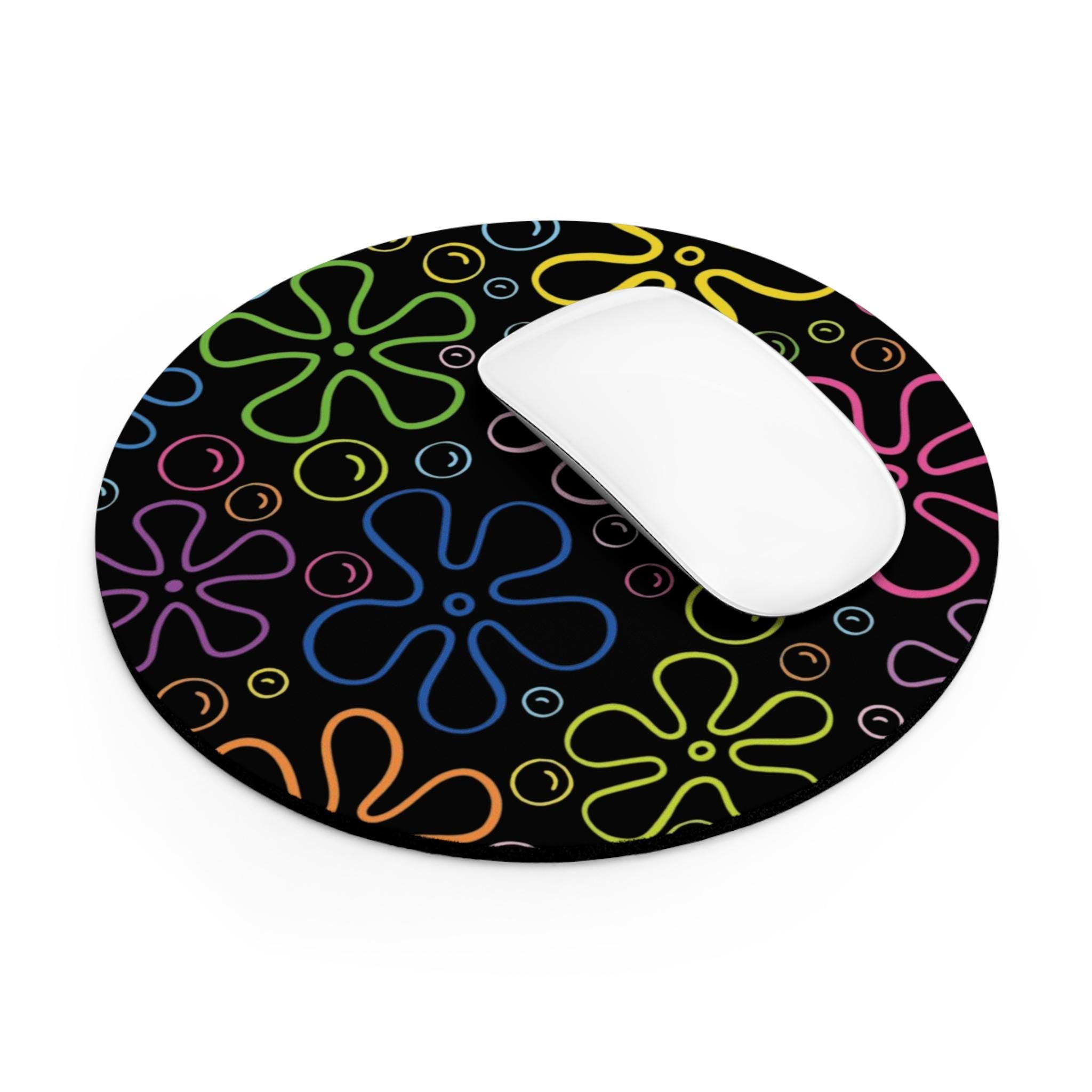 Colorful Floral Mouse Pad, Vibrant Desk Accessory, Office Decor, Gift for Gamers, Home Office Essentials