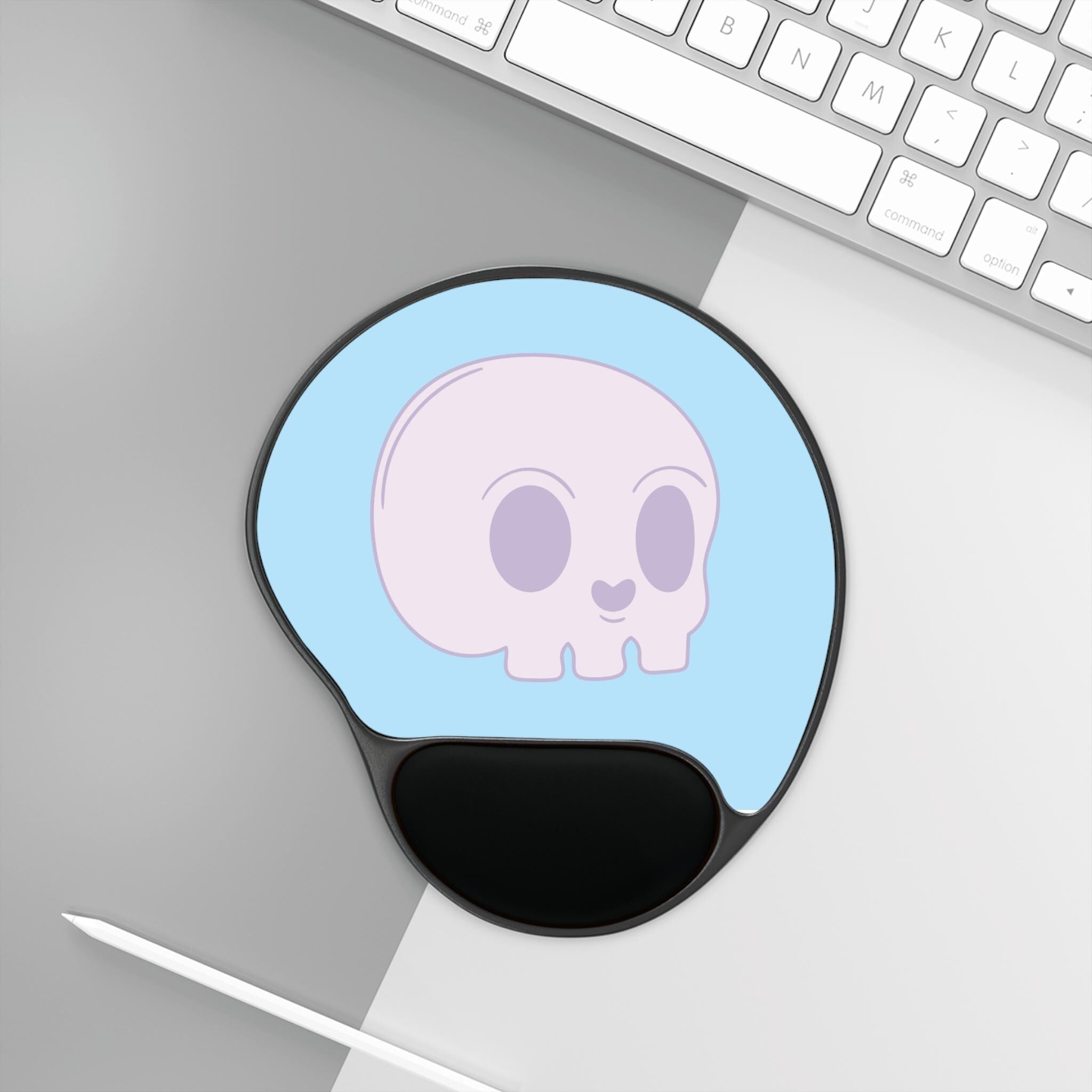 Cute Skull Mouse Pad with Wrist Rest, Gamer Gift, Office Decor, Desk Accessories, Cute Office Supplies