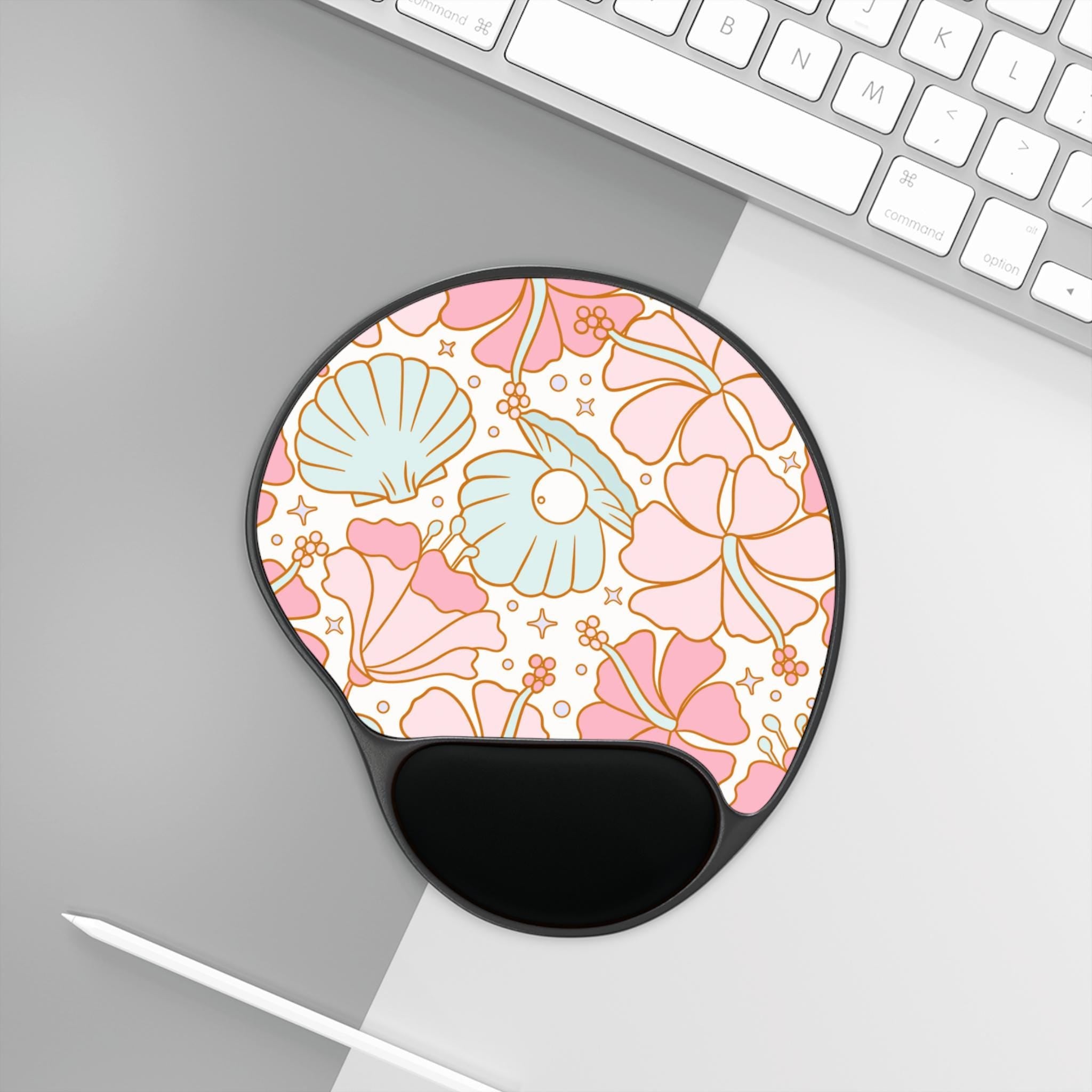 Floral Mouse Pad with Wrist Rest, Ergonomic Desk Accessory for Home Office, Cute Gamer Gift, Perfect for Birthdays and Holidays