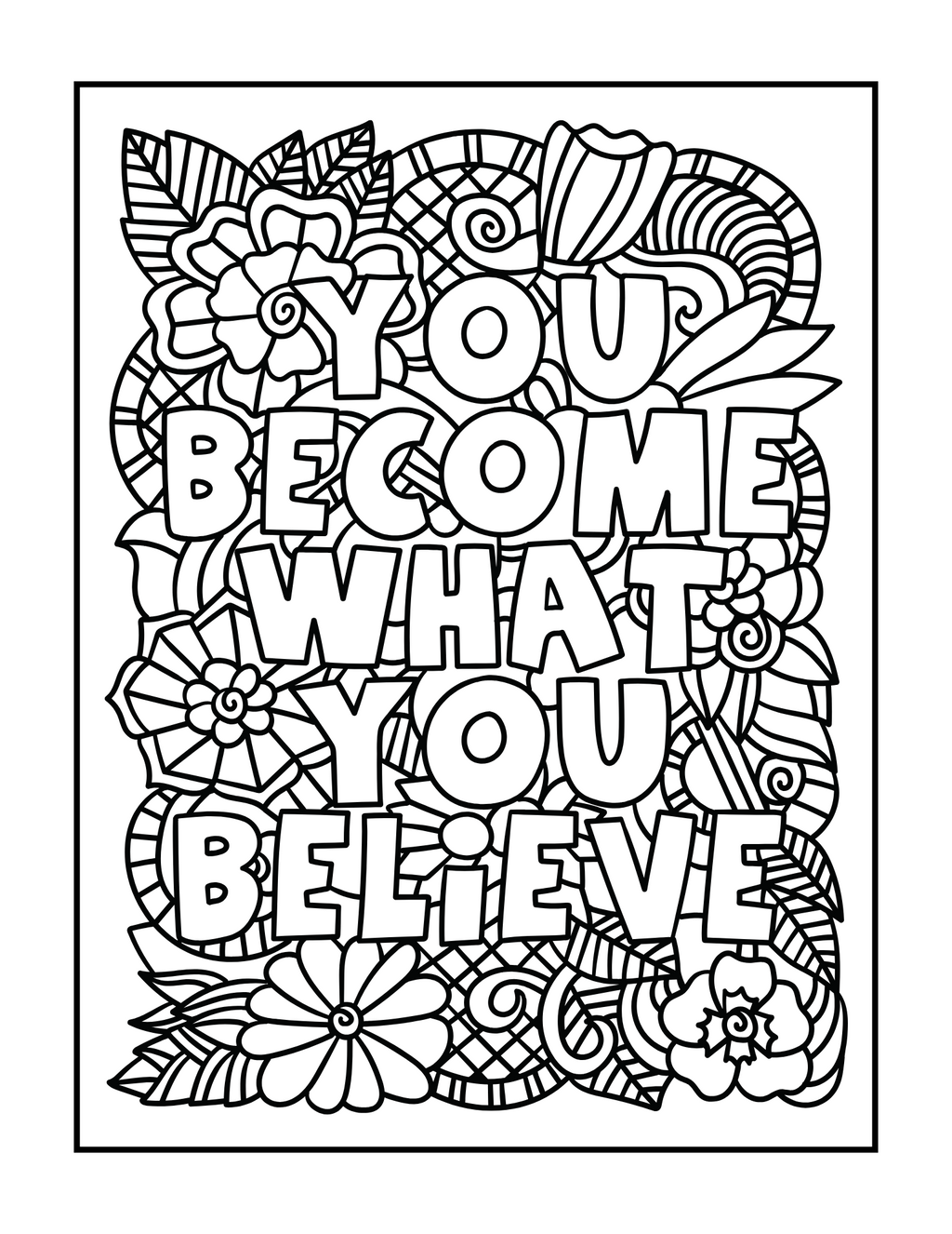 Mindfulness Coloring Book - Adult Coloring Book - Digital