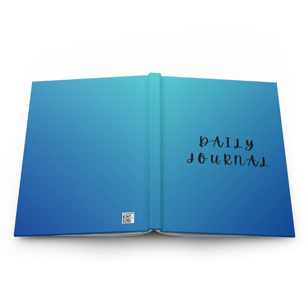 Daily Journal Hardcover Notebook, Motivational Writing, Gift for Students, Creative Reflection, Blue Gradient Design