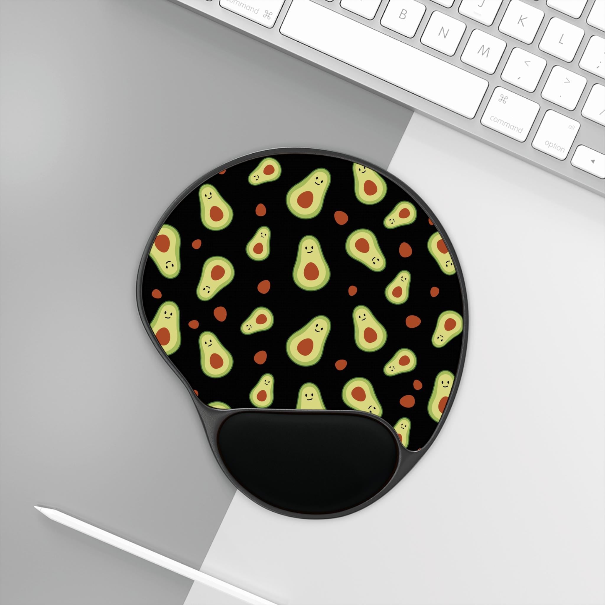 Avocado Mouse Pad with Wrist Rest, Cute Desk Accessory, Office Decor, Gift for Teammates, Home Workspace Essentials, Ergonomic Support