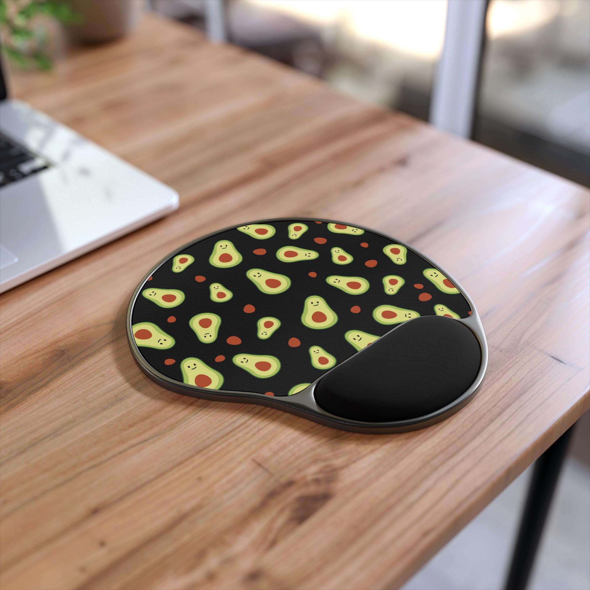 Avocado Mouse Pad with Wrist Rest, Cute Desk Accessory, Office Decor, Gift for Teammates, Home Workspace Essentials, Ergonomic Support