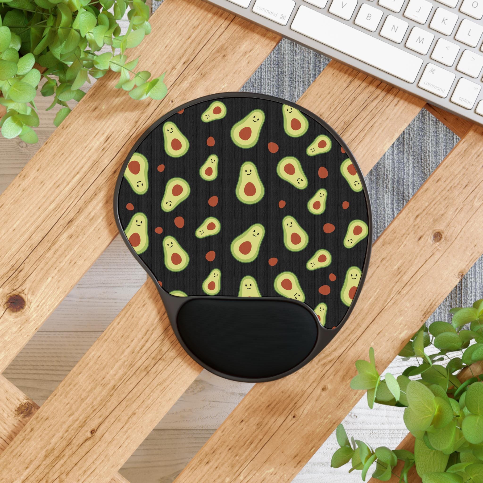 Avocado Mouse Pad with Wrist Rest, Cute Desk Accessory, Office Decor, Gift for Teammates, Home Workspace Essentials, Ergonomic Support