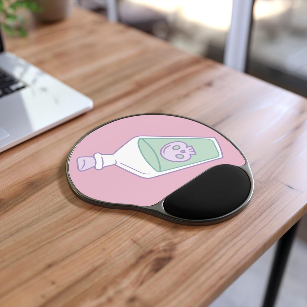Gothic Mouse Pad with Wrist Rest - Spooky Desktop Accessory, Office Gift, Gamer Decor, Halloween Vibes, Skull Design