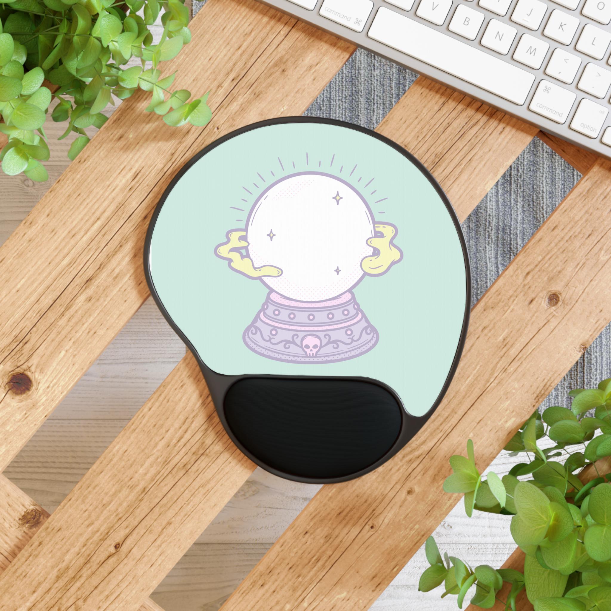 Mystical Crystal Ball Mouse Pad with Wrist Rest, Ergonomic Wrist Support for Gamers, Office Decor, Gift for Witchy Vibes, Cute Desk [...]