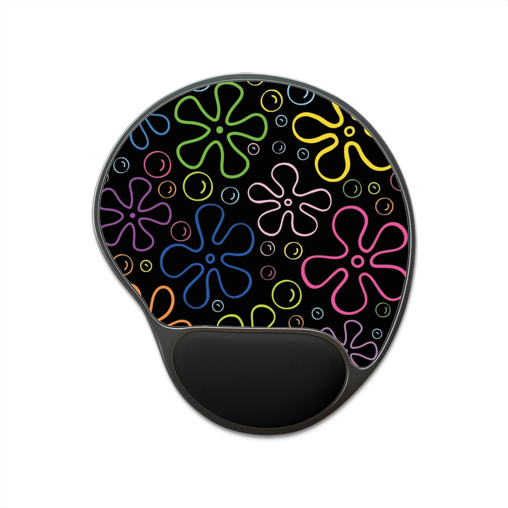 Colorful Floral Mouse Pad with Wrist Rest, Vibrant Office Decor, Gaming Mouse Pad, Flower Desk Accessory, Gift for Students