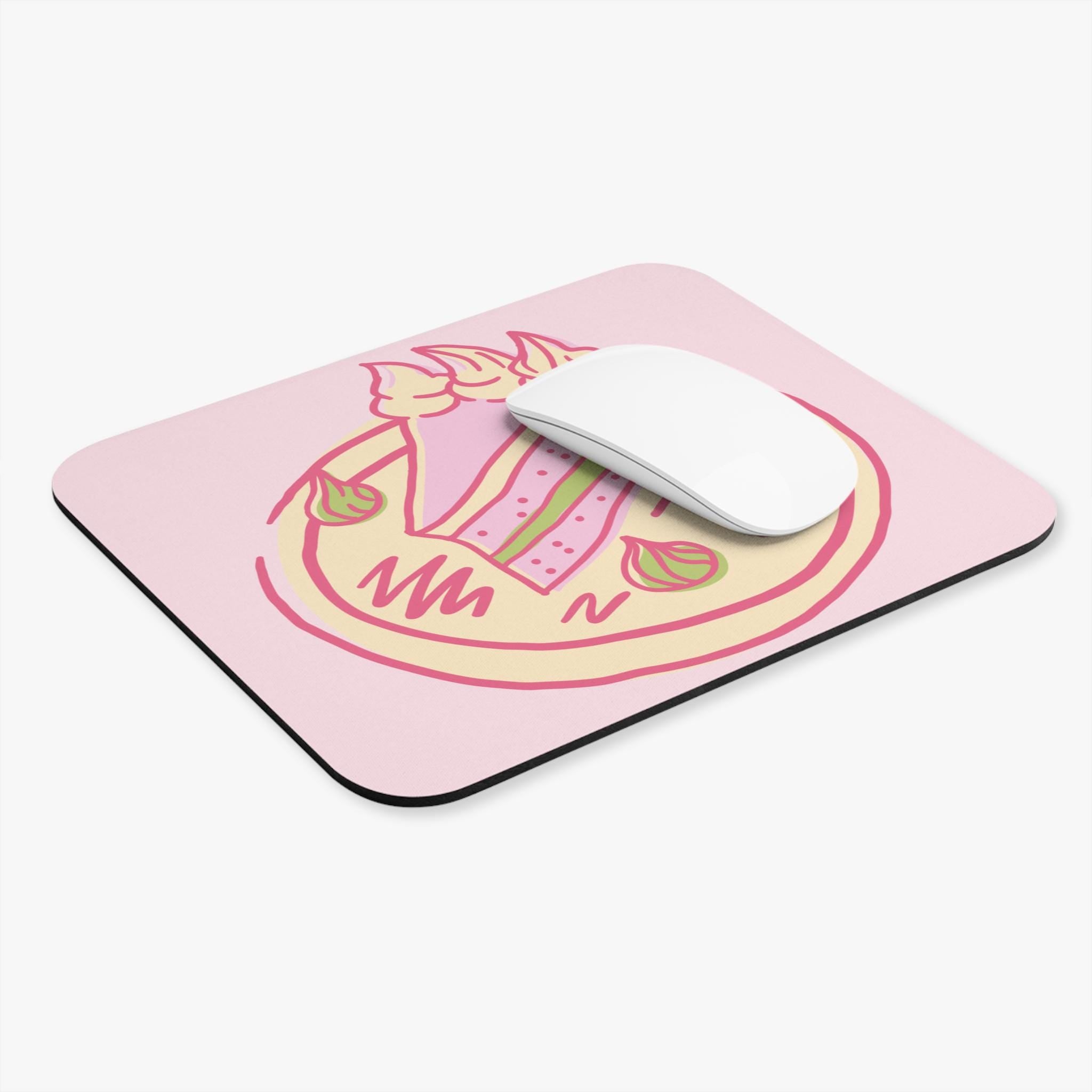 Cute Cake Mouse Pad, Sweet Treat Office Decor, Pink Desk Accessory, Gift for Baker, Birthday Present, Pastel Mousepad