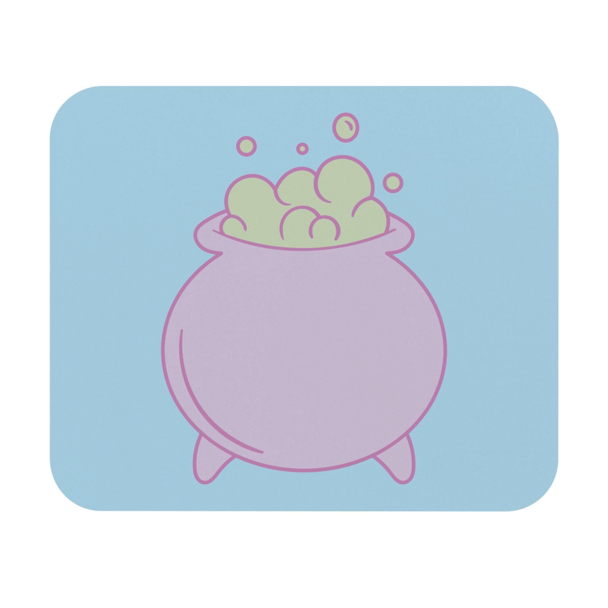 Whimsical Cauldron Mouse Pad, Cute Desk Accessory, Office Gift, Gamer Decor, Potion Lover's Mat, Fantasy Themed Workstation
