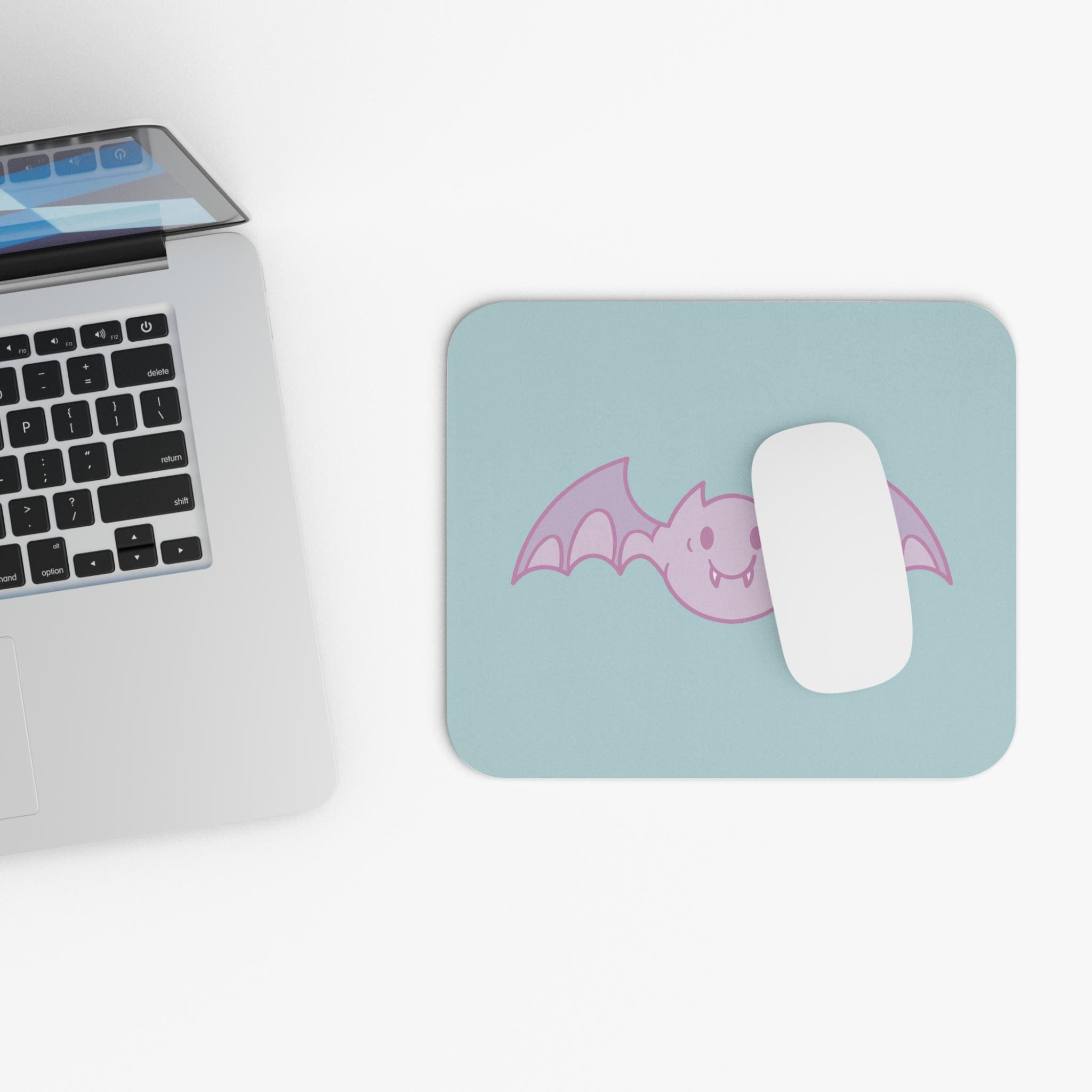 Cute Bat Mouse Pad for Home Office, Kawaii Desk Accessories, Gift for Kids, Halloween Decor, Animal Lovers
