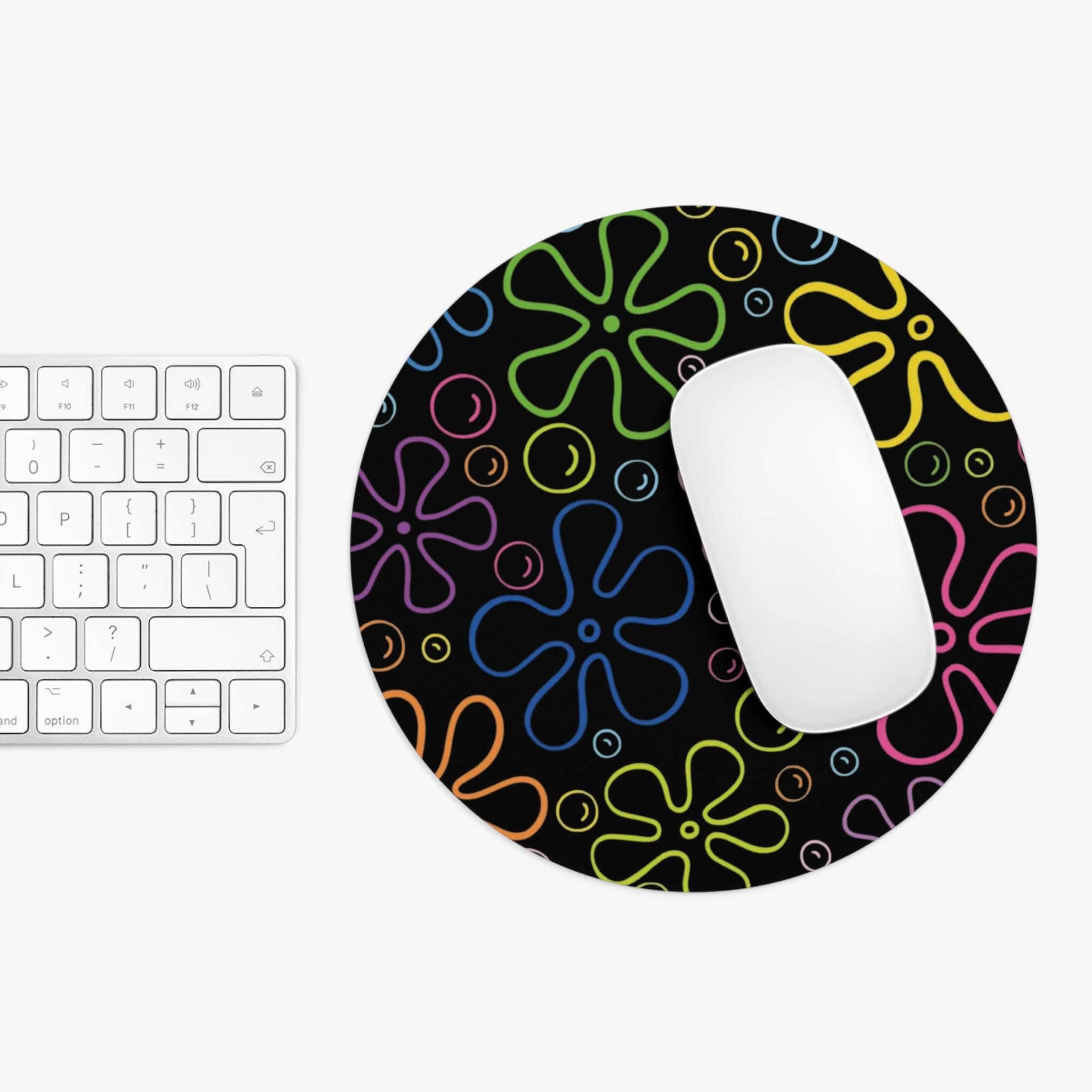 Colorful Floral Mouse Pad, Vibrant Desk Accessory, Office Decor, Gift for Gamers, Home Office Essentials