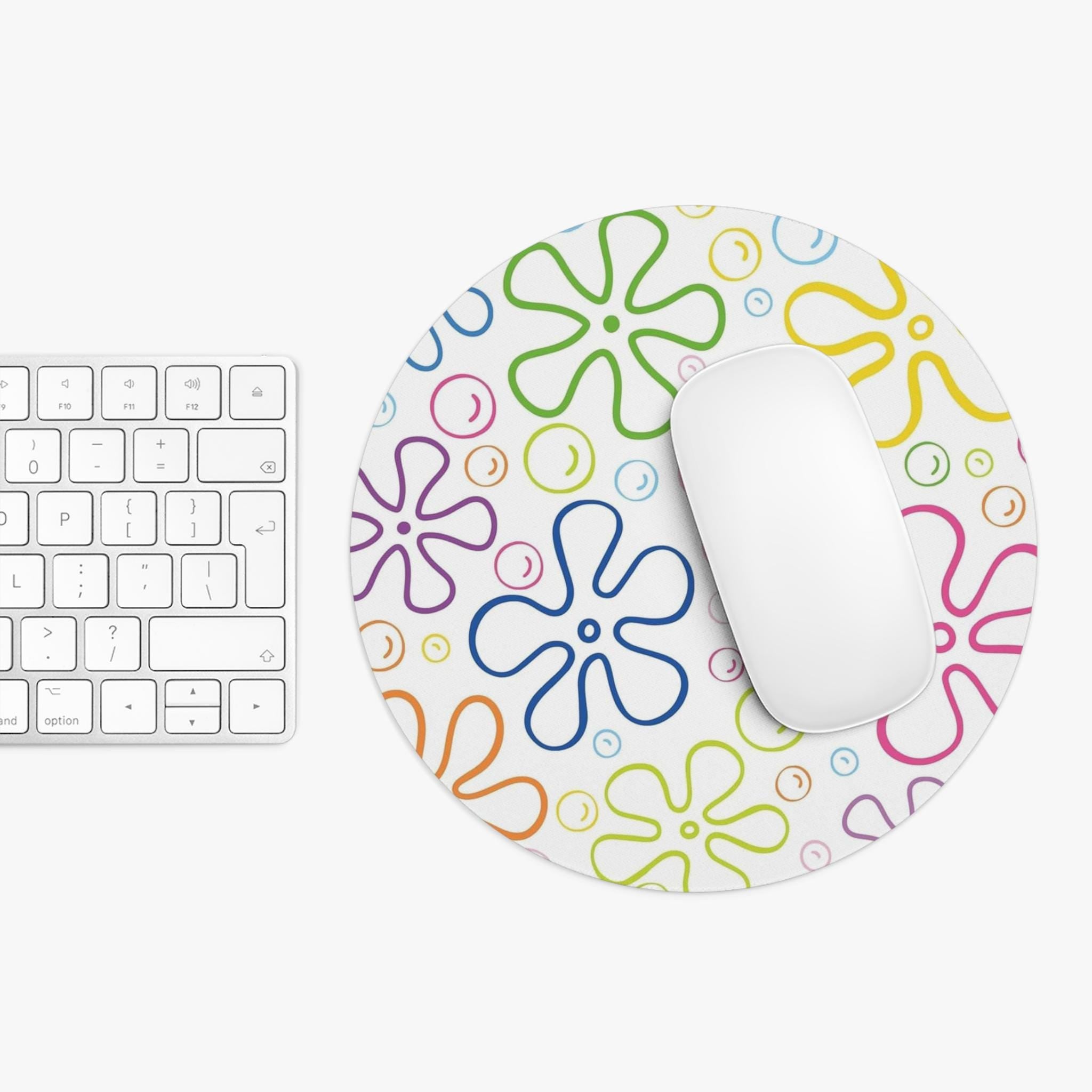 Colorful Floral Mouse Pad, Trendy Desk Accessory, Office Decor, Computer Gift, Cute Mouse Mat for Home or Work