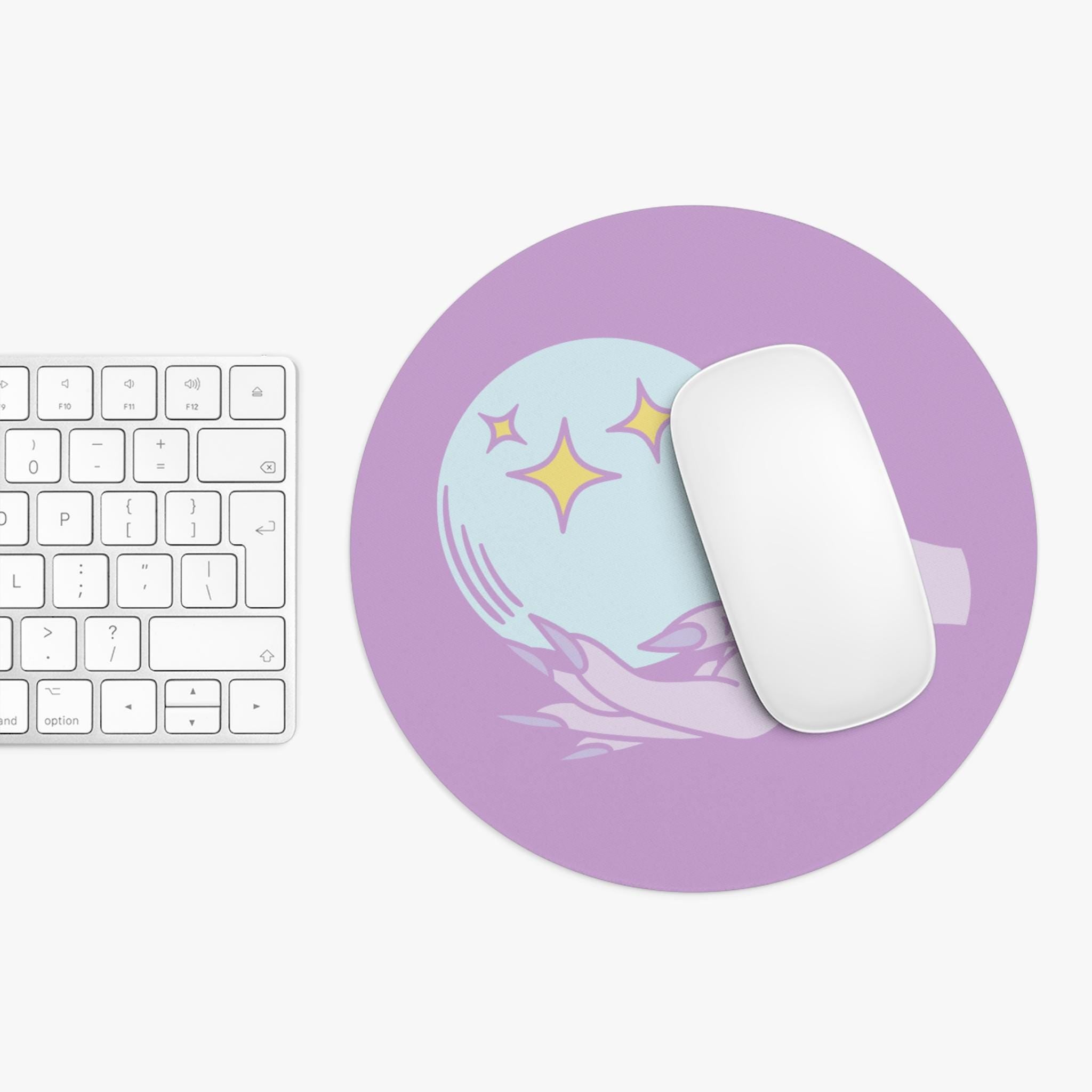Mystical Crystal Ball Mouse Pad, Psychic Decor, Witchy Office Aesthetic, Gift for Witches, Astrology Lovers