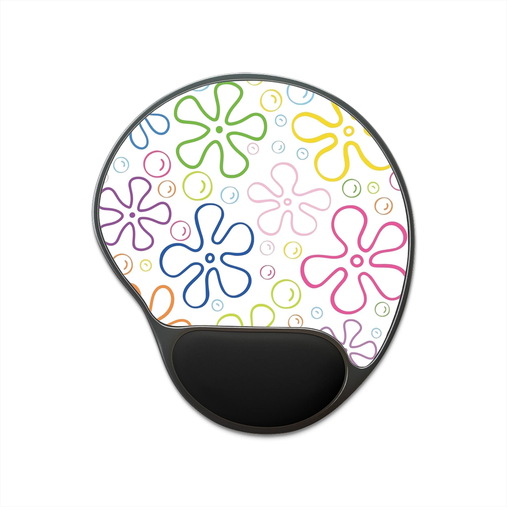 Colorful Floral Mouse Pad with Wrist Rest | Fun Desk Accessory for Home Office, Gamer Gift, Ergonomic Support, Cute Office Decor, [...]