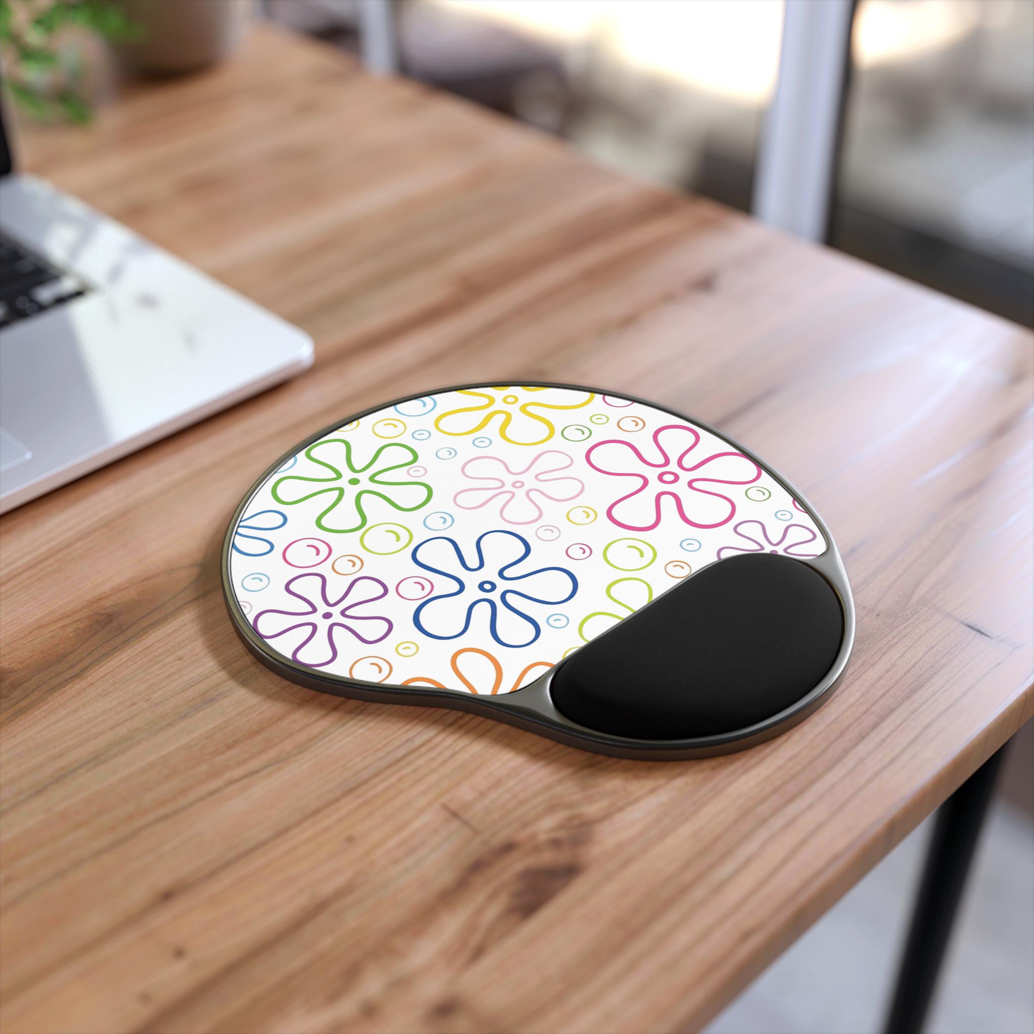 Colorful Floral Mouse Pad with Wrist Rest | Fun Desk Accessory for Home Office, Gamer Gift, Ergonomic Support, Cute Office Decor, [...]