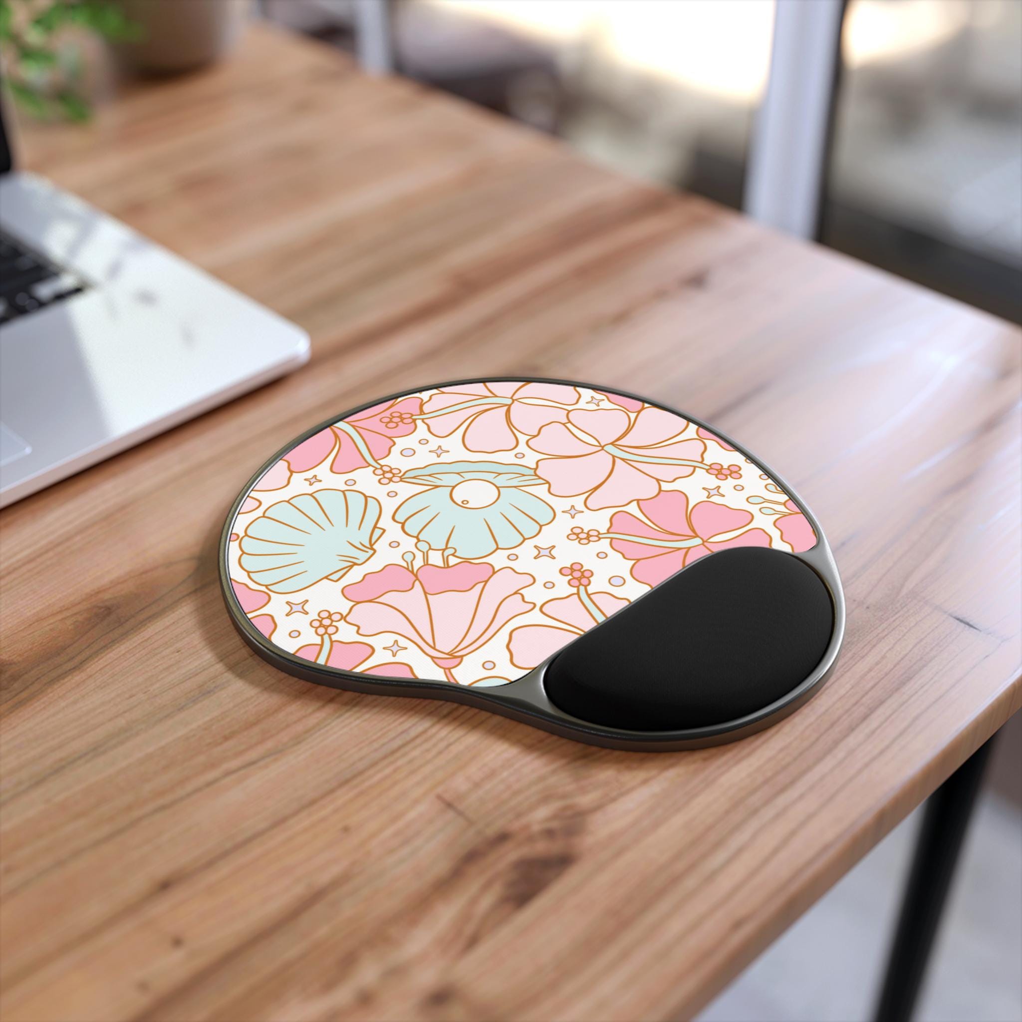Floral Mouse Pad with Wrist Rest, Ergonomic Desk Accessory for Home Office, Cute Gamer Gift, Perfect for Birthdays and Holidays