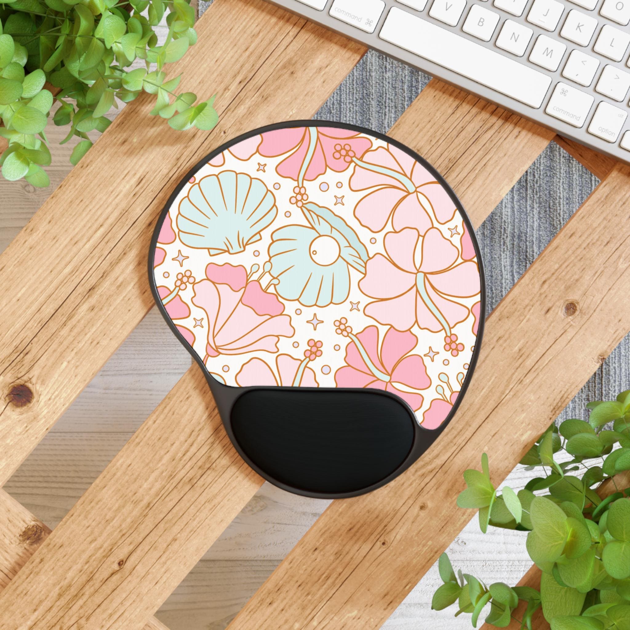 Floral Mouse Pad with Wrist Rest, Ergonomic Desk Accessory for Home Office, Cute Gamer Gift, Perfect for Birthdays and Holidays