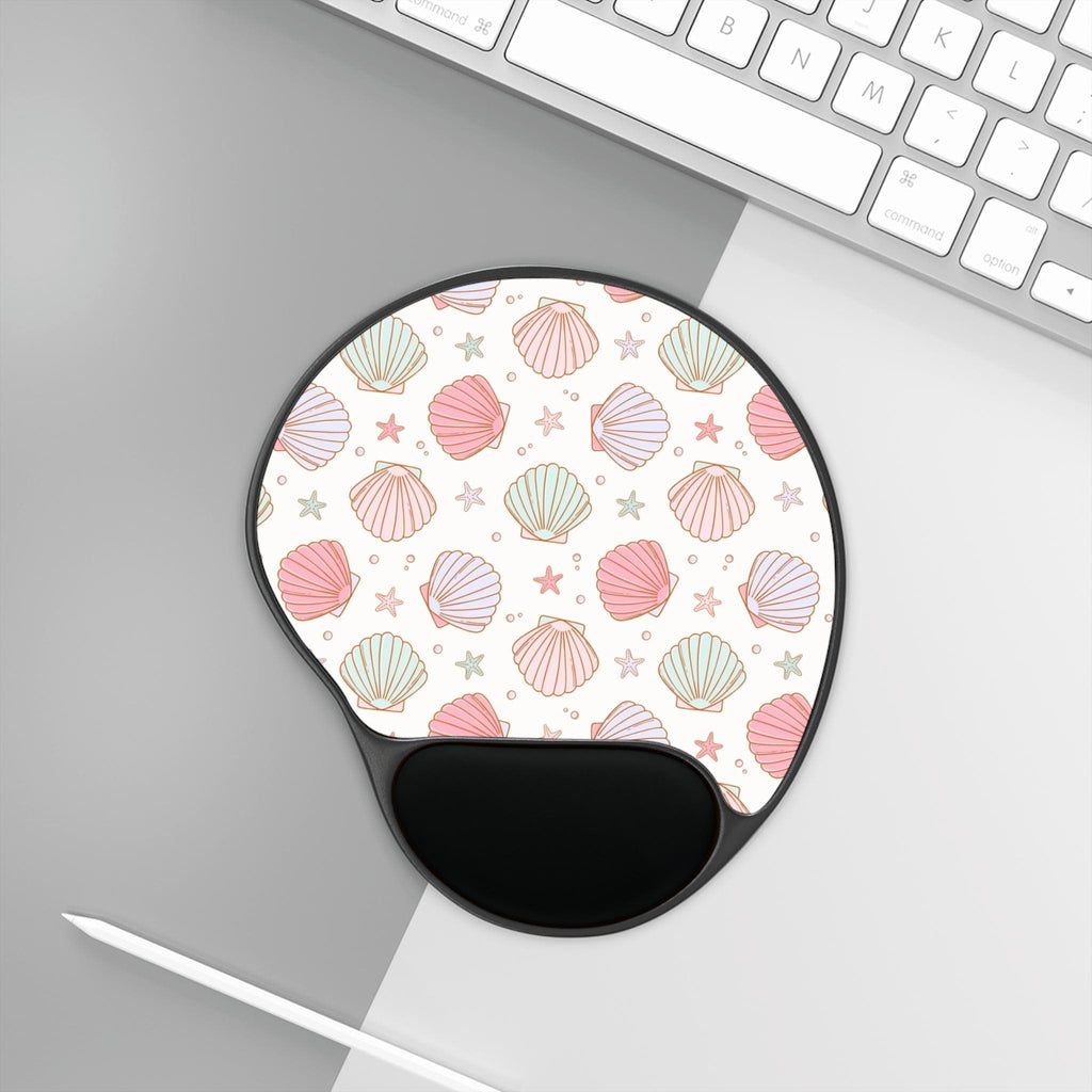 Shell Pattern Mouse Pad with Wrist Rest, Coastal Decor Desk Accessory, Perfect for Home Office, Great Gift for Sea Lovers, Ergonomic [...]