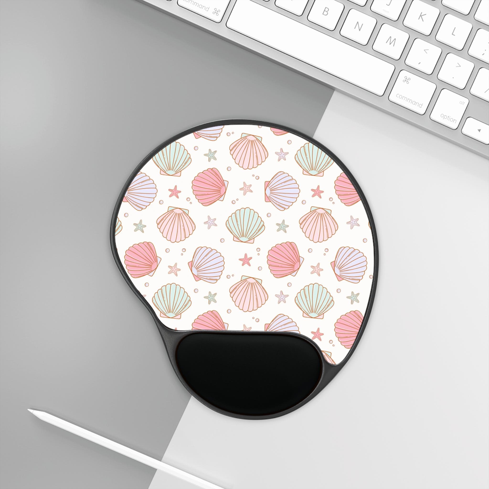 Shell Pattern Mouse Pad with Wrist Rest, Coastal Decor Desk Accessory, Perfect for Home Office, Great Gift for Sea Lovers, Ergonomic [...]