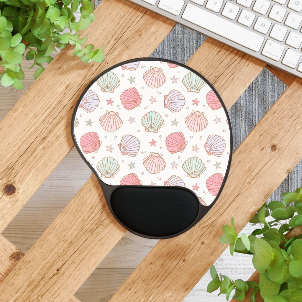 Shell Pattern Mouse Pad with Wrist Rest, Coastal Decor Desk Accessory, Perfect for Home Office, Great Gift for Sea Lovers, Ergonomic [...]