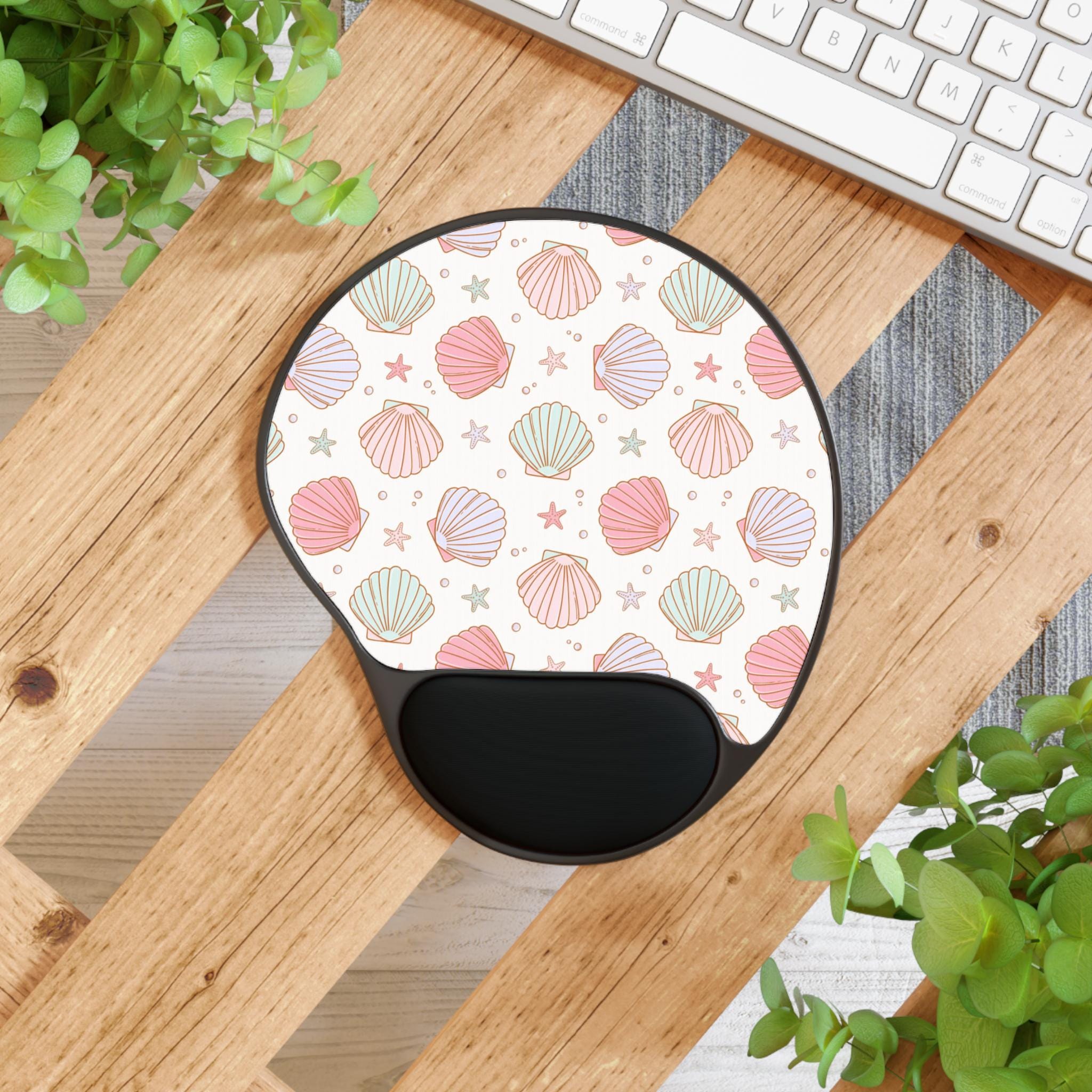 Shell Pattern Mouse Pad with Wrist Rest, Coastal Decor Desk Accessory, Perfect for Home Office, Great Gift for Sea Lovers, Ergonomic [...]