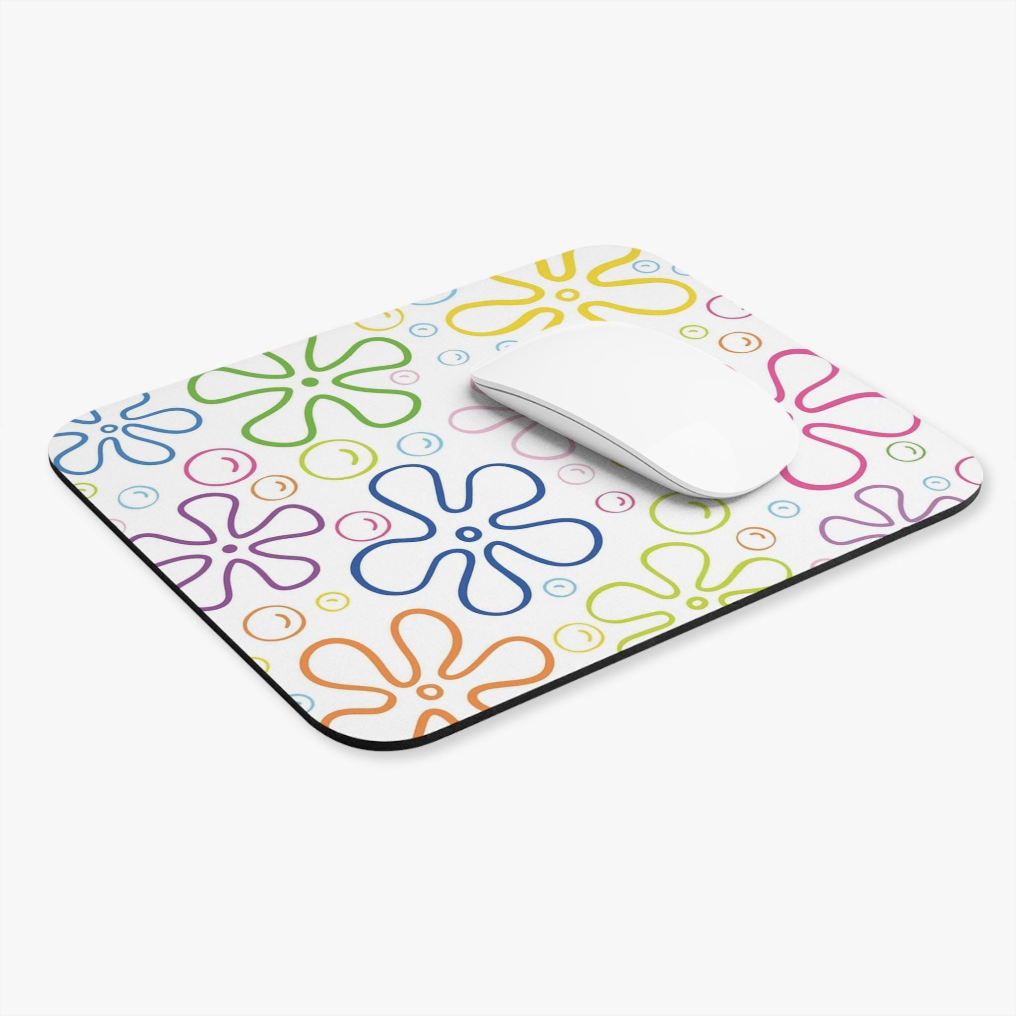 Colorful Floral Mouse Pad | Fun Desk Accessory, Office Decor, Gamer Gift, Home Office Essential, Flower Design