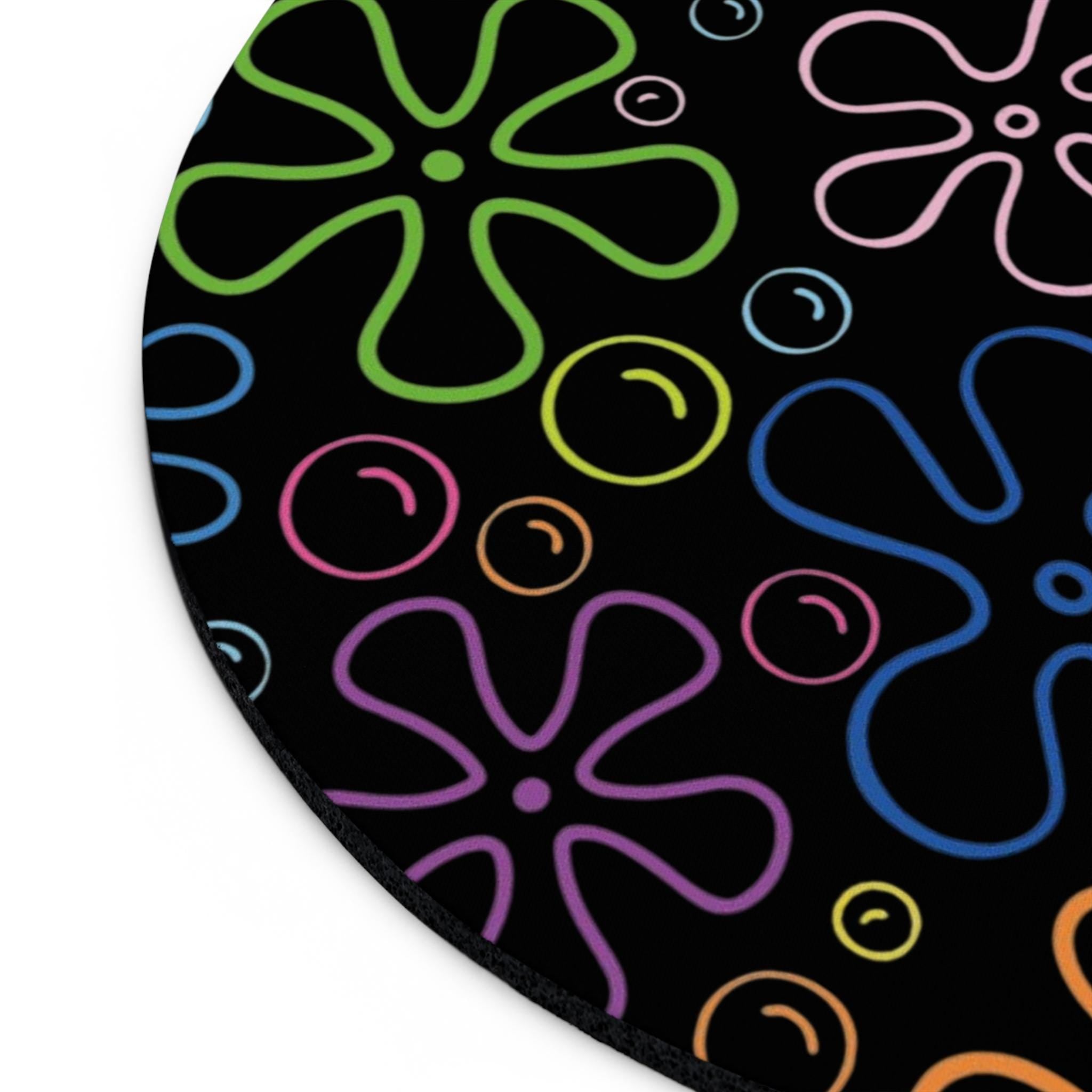 Colorful Floral Mouse Pad, Vibrant Desk Accessory, Office Decor, Gift for Gamers, Home Office Essentials