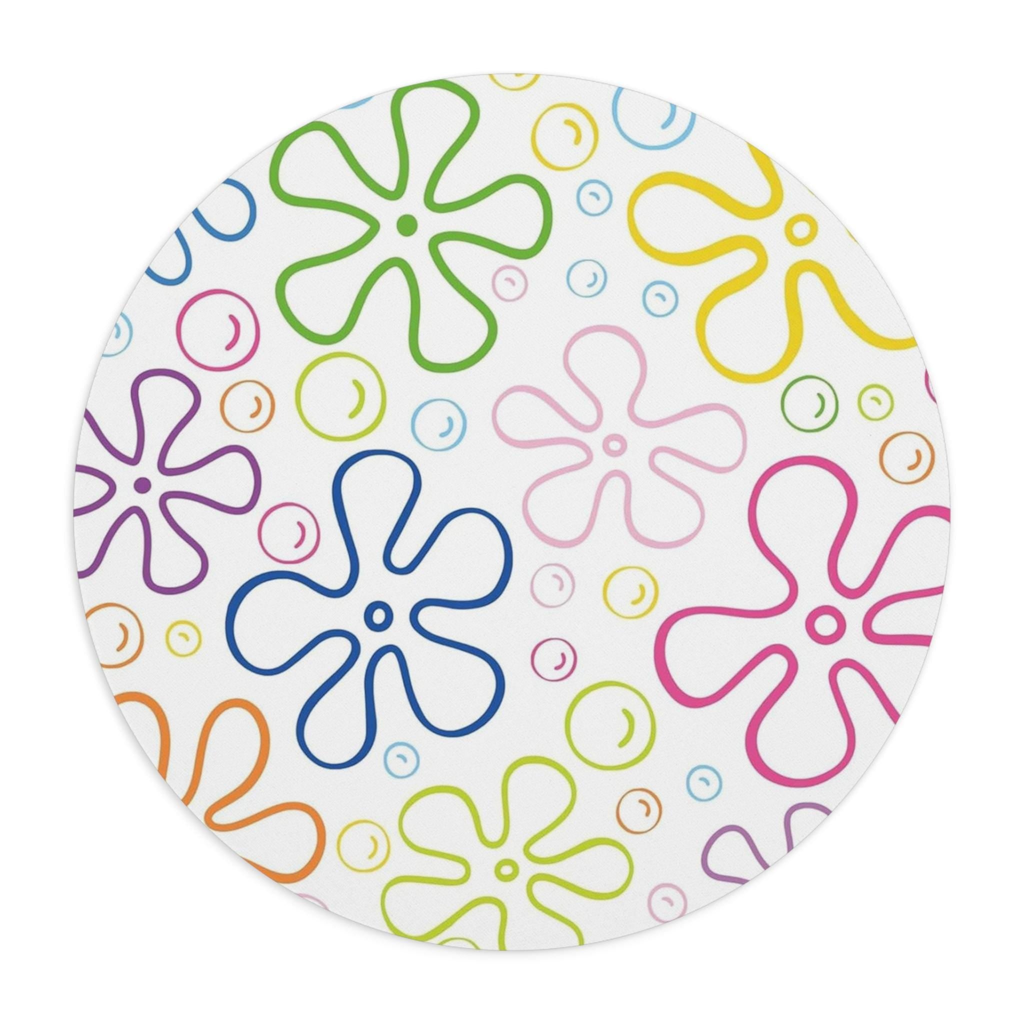 Colorful Floral Mouse Pad, Trendy Desk Accessory, Office Decor, Computer Gift, Cute Mouse Mat for Home or Work