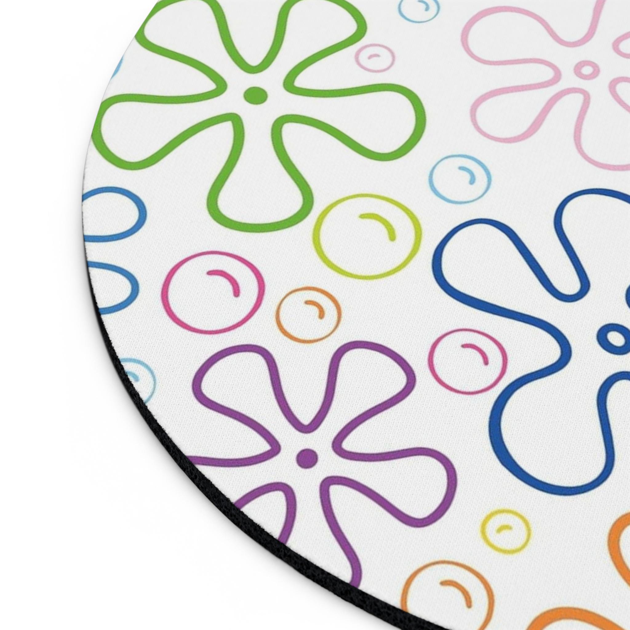 Colorful Floral Mouse Pad, Trendy Desk Accessory, Office Decor, Computer Gift, Cute Mouse Mat for Home or Work