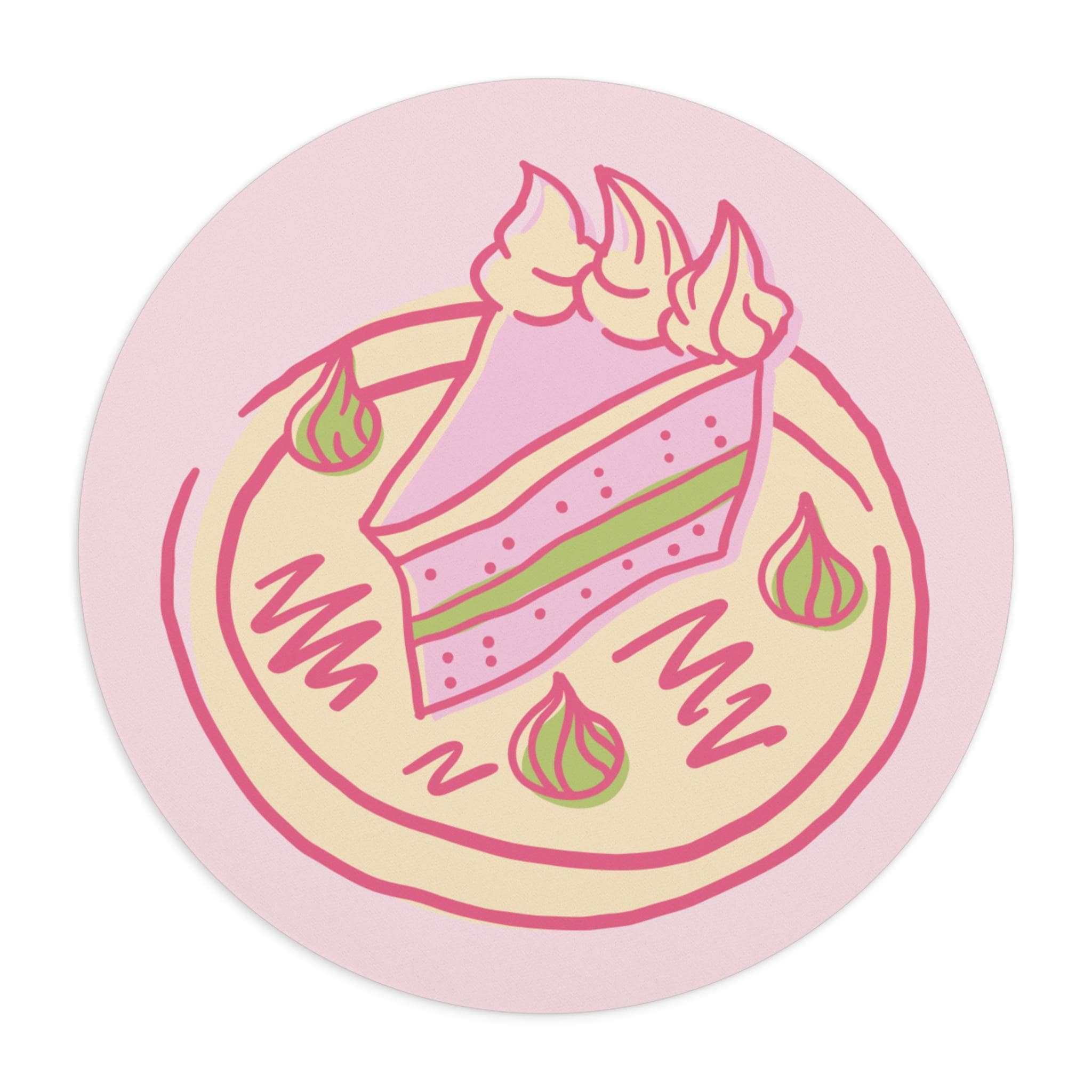 Cute Cake Design Mouse Pad for Home Office, Pink Aesthetic Desk Accessory, Gift for Bakers, Birthday, Sweet Treats Decor
