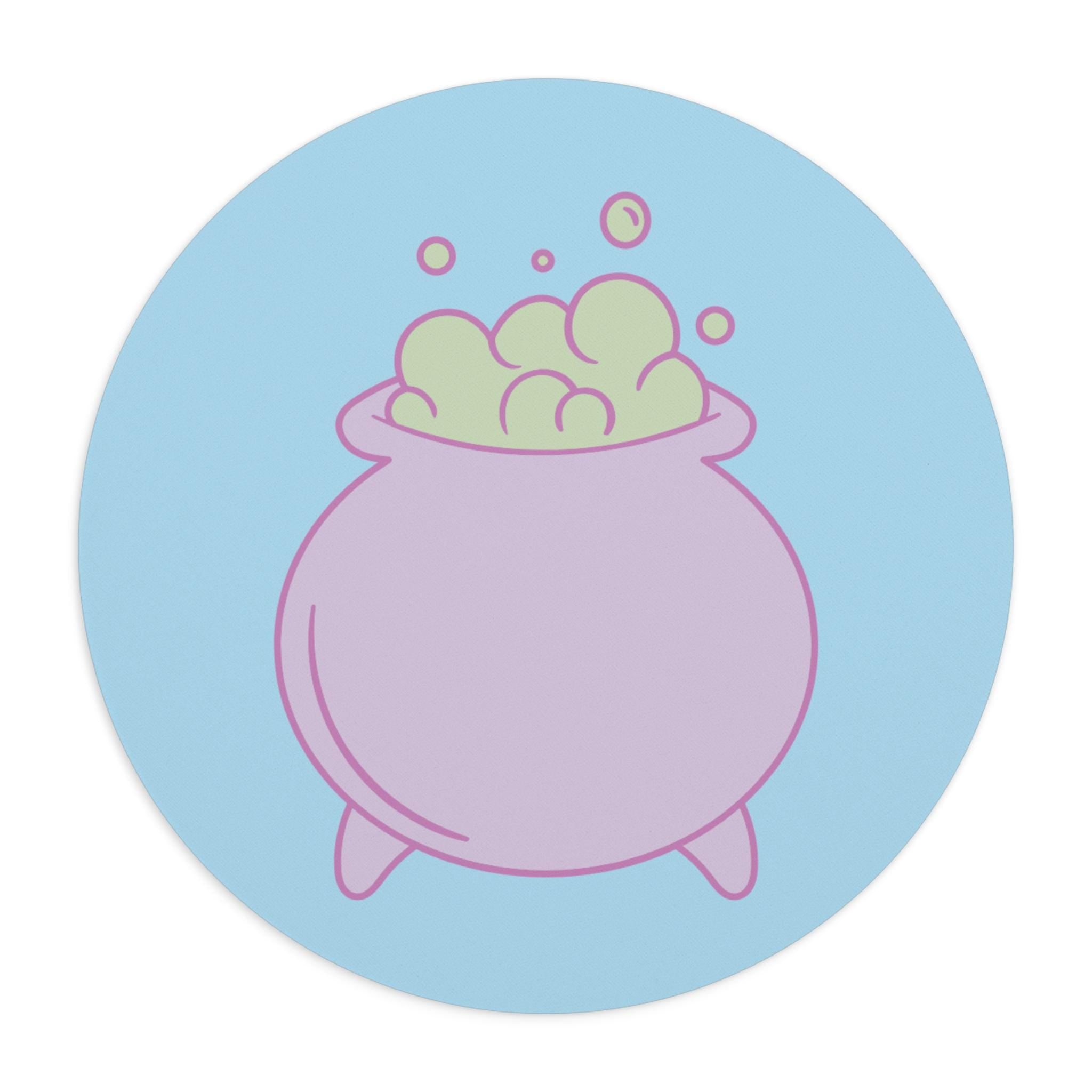 Whimsical Cauldron Mouse Pad - Cute Desk Accessory, Halloween Gift, Office Decor, Computer Pad, Witchy Vibe
